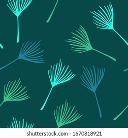 Trendy Tropical Vector Seamless Pattern. Chic Summer Fabrics. Dandelion Banana Leaves Monstera Feather Tropical Seamless Pattern. Drawn Floral Background. Beautiful Male Shirt Female Dress Texture.