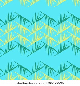 Trendy Tropical Vector Seamless Pattern. Dandelion Feather Banana Leaves Monstera Tropical Seamless Pattern. Cool Summer Textile. Beautiful Male Shirt Female Dress Texture. Drawn Floral Background.