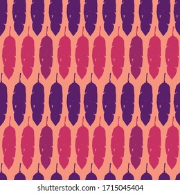 Trendy Tropical Vector Seamless Pattern. Fine Summer Textile. Drawn Floral Background. Feather Monstera Dandelion Banana Leaves Tropical Seamless Pattern. Beautiful Male Shirt Female Dress Texture.