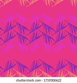 Trendy Tropical Vector Seamless Pattern. Feather Banana Leaves Dandelion Monstera Tropical Seamless Pattern. Doodle Floral Background. Elegant Male Shirt Female Dress Texture. Nice Summer Textile.