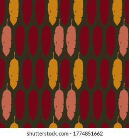 Trendy Tropical Vector Seamless Pattern. Drawn Floral Background. Beautiful Male Shirt Female Dress Texture. Cool Summer Textile. Feather Monstera Dandelion Banana Leaves Tropical Seamless Pattern.