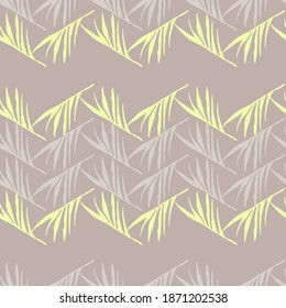 Trendy Tropical Vector Seamless Pattern. Doodle Floral Background. Banana Leaves Feather Monstera Dandelion Tropical Seamless Pattern. Fine Summer Fabrics. Elegant Male Shirt Female Dress Texture.