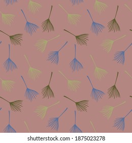 Trendy Tropical Vector Seamless Pattern. Painted Floral Background. Beautiful Male Shirt Female Dress Texture. Dandelion Banana Leaves Feather Monstera Tropical Seamless Pattern. Fine Summer Textile.