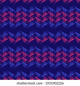 Trendy Tropical Vector Seamless Pattern. Feather Dandelion Banana Leaves Monstera Tropical Seamless Pattern. Beautiful Male Shirt Female Dress Texture. Cool Summer Fashion. Doodle Floral Background.