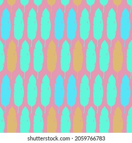 Trendy Tropical Vector Seamless Pattern. Beautiful Male Shirt Female Dress Texture. Painted Floral Background. Monstera Dandelion Feather Banana Leaves Tropical Seamless Pattern. Cool Summer Textile.