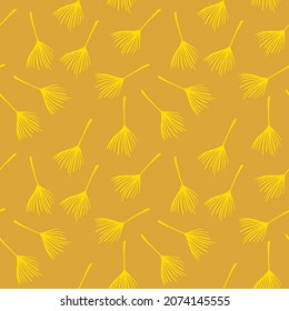 Patrón de la moda del Vector Tropical. Las Hojas De Banana Feather Monstera Dandelion Tropical Seamless Pattern. Hermosa textura de ropa de mujer con camiseta masculina. Textil de verano fino. Fondo Floral Pintado.