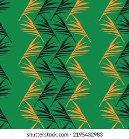 Trendy Tropical Vector Seamless Pattern. Drawn Floral Background. Elegant Male Shirt Female Dress Texture. Nice Summer Fashion. Monstera Dandelion Feather Banana Leaves Tropical Seamless Pattern.