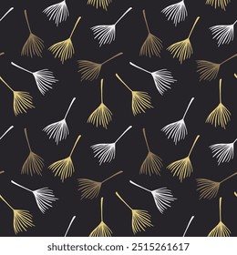 Trendy Tropical Vector Seamless Pattern. Elegant Male Shirt Female Dress Texture. Chic Summer Fabrics. Banana Leaves Monstera Dandelion Feather Tropical Seamless Pattern. Drawn Floral Background.