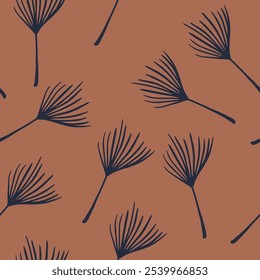 Trendy Tropical Vector Seamless Pattern. Nice Summer Fabrics. Painted Floral Background. Dandelion Feather Monstera Banana Leaves Tropical Seamless Pattern. Elegant Male Shirt Female Dress Texture.