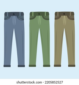 Trendy trousers flat vector illustration. Cute trendy trousers cartoon vector illustration for graphic design and decorative element
