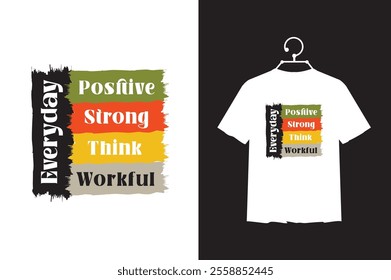 A trendy t-shirt design featuring a vertical arrangement of words with a vibrant color palette and a grunge aesthetic.
It is suitable for modern branding or inspirational merchandise.