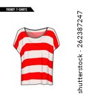 Trendy t-shirt,short sleeve,round neck in vector.