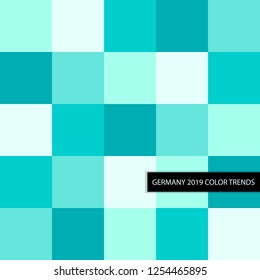 Trendy Turquoise 2019 Color Palette as abstract seamless background