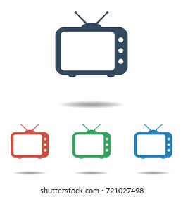 Trendy TV icon set - simple flat design isolated on white background, vector