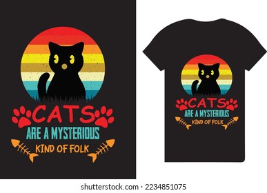 Trendy typography cat t shirt design 