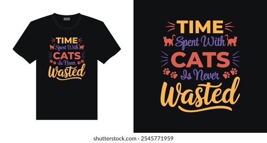 Trendy typography cat t-shirt design | creative cat t-shirt design | vector cat typography.