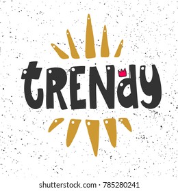 Trendy typography lettering text banner with crown on top. Good for web page design banner, motivational poster, wallpaper, sticker pack and social media content for Valentines day