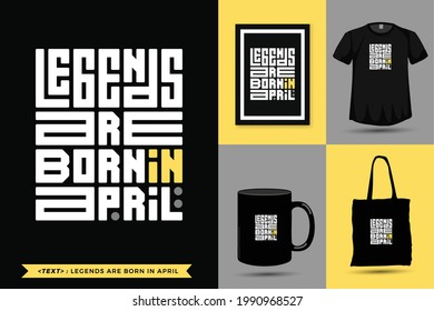 Trendy Typography Quote motivation Tshirt Legends are Born in march for print. typographic lettering vertical design template poster, mug, tote bag, clothing, and merchandise