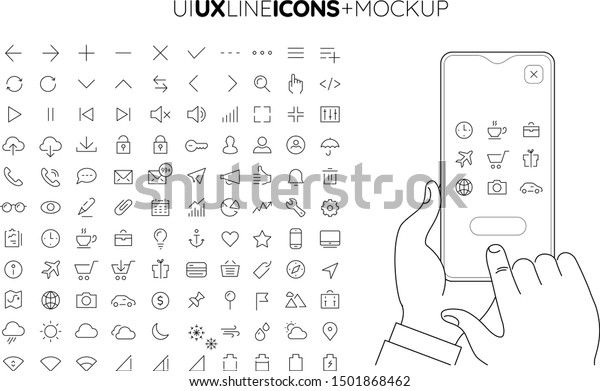 Trendy Ui Ux Interface Line Icons Stock Vector Royalty Free