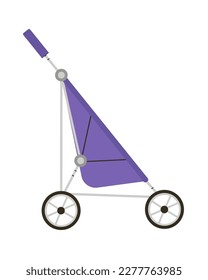 Trendy umbrella stroller for baby flat icon. Vector illustration