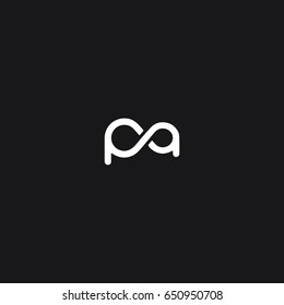 Trendy unique attractive stylish clean black and white PA AP P A initial based letter icon logo.
