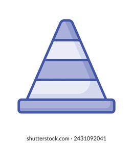 Trendy unique icon of traffic cone, construction cone vector design