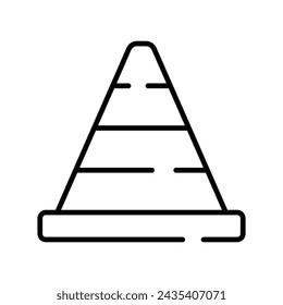 Trendy unique icon of traffic cone, construction cone vector design