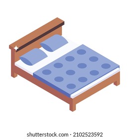 Trendy unique isometric icon of bed, editable vector 

