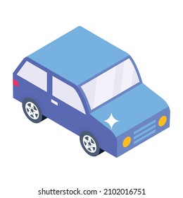 Icono de estilo isométrico único de moda del coche 

