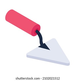 Trendy unique isometric style icon of trowel 

