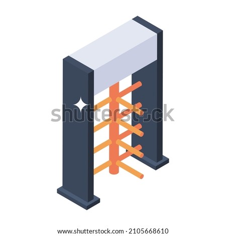 Trendy unique isometric style icon of revolving gate 

