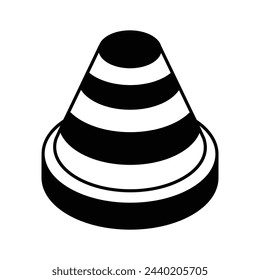 Trendy unique isometric vector of traffic cone, modern icon of road cone