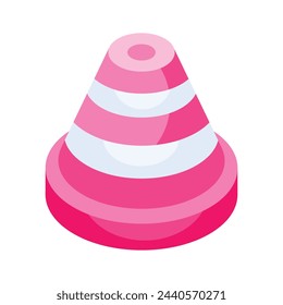 Trendy unique isometric vector of traffic cone, modern icon of road cone