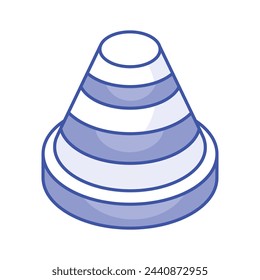 Trendy unique isometric vector of traffic cone, modern icon of road cone