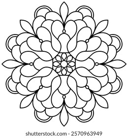 trendy and unique mandala design for coloring book page , creative mandala art for wall art
