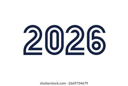 Trendy einzigartige neue Jahr 2026 Logo Design-Vorlage