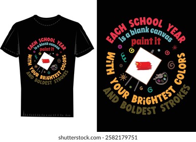 A Trendy and Unique T Shirt Design on Back to School Theme.