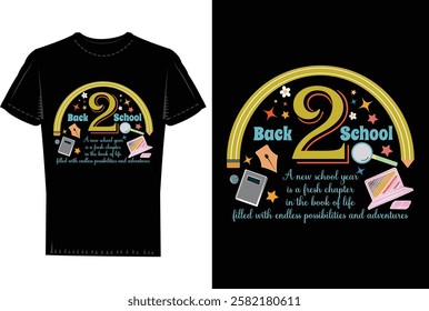 A Trendy and Unique T Shirt Design on Back to School Theme.