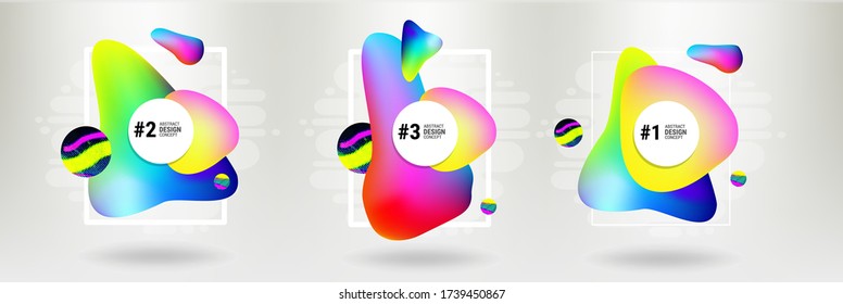 Moderno А abstracto Diseño Universal Temlato con Bloques Líquidos Gradientes Arcoiris