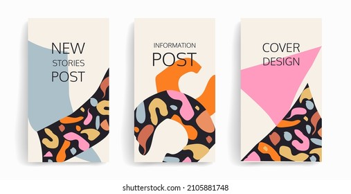 Trendy universal template with abstract colored shapes, can be used for social media posts, stories, mobile apps, banner designs, web or internet ads. stylish vector layout with copy space for text