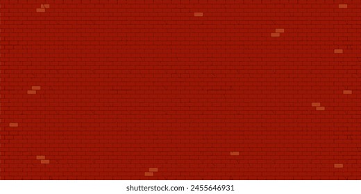 Ilustración vectorial de fondo decorativa de textura sin costuras de pared de ladrillo simple roja plana Urbana de moda