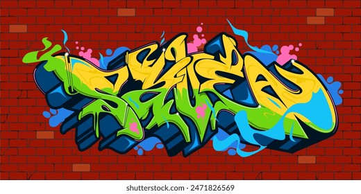 Palabra Abstractas Guardar Ilustración vectorial Plantilla Hip Hop Urbana de moda