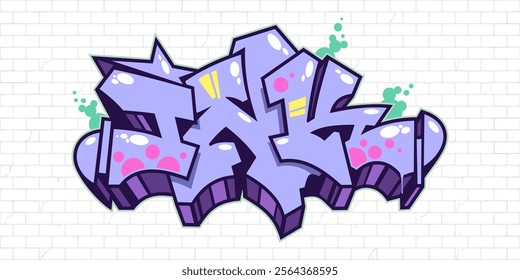 Trendy Urban Hip Hop Abstract Word Ink Graffiti Style Font Lettering Vector Illustration Template