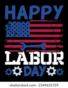 Trendy usa labor day t shirt design. Vector usa labor day typography t shirt design happy labour day t shirt design