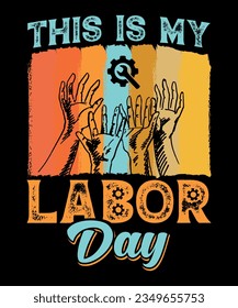 Trendy usa labor day t shirt design. Vector usa labor day typography t shirt design happy labour day t shirt design