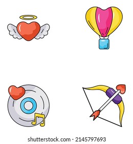 Trendy Valentine Celebration Flat Icons 

