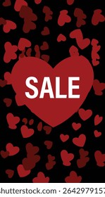 Trendy Valentine's Day Sale Vector Templates with Heart Patterns