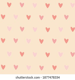 Trendy Valentine's day seamless pattern. Hand-drawn vector pattern. hearts on yellow background. Cute love pattern for web, fabric, wrapping, textile, wallpaper, apparel etc.