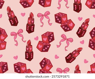 Trendy Valentine's Day Seamless pattern  Perfect match Lucky  Love Couple Card  Hand drawn Illustration Vector not Ai , Design for fashion fabric, textile, wallpaper wrapping and all prints