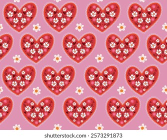 Trendy Valentine's Day Seamless pattern  Perfect match Lucky  Love Couple Card  Hand drawn Illustration Vector not Ai , Design for fashion fabric, textile, wallpaper wrapping and all prints